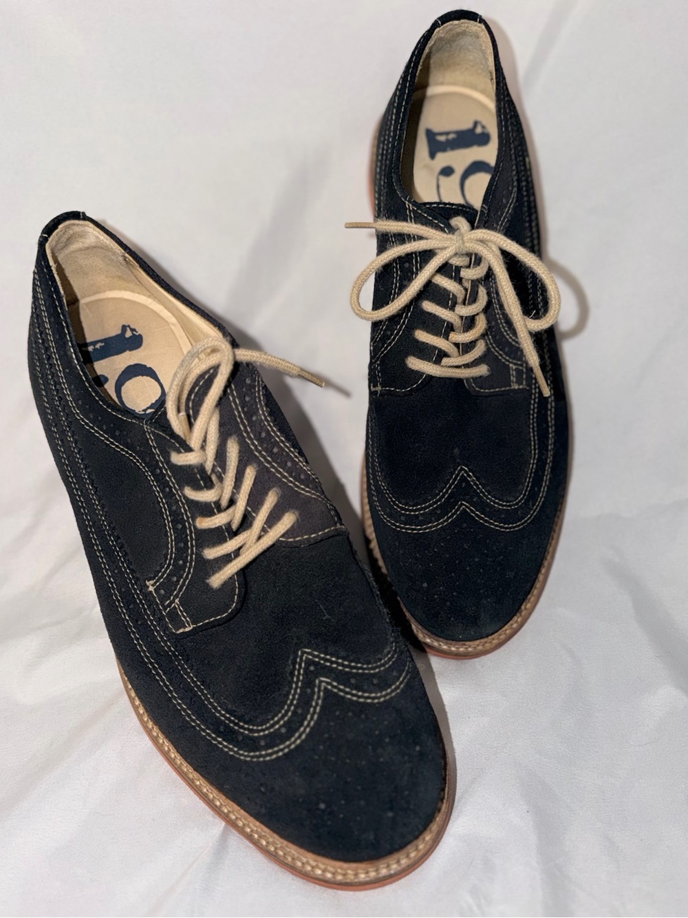 1901 Nordstrom Black Suede Wingtip Derby Oxford Shoes